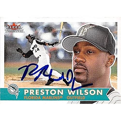Autograph Warehouse 444242 University of Florida 2001 Fleer Tradition 35 Preston Wilson Autographed Baseball Card