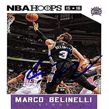 Autograph Warehouse 444544 2015 Panini Hoops 94 Marco Belinelli Autographed Basketball Card
