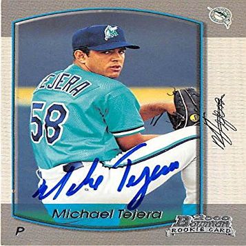 Autograph Warehouse 444330 University of Florida 2000 Topps Bowman 398 Michael Tejera Autographed Baseball Card