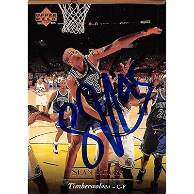 Autograph Warehouse 444513 Minnesota Timberwolves 1995 Upper Deck 221 Sean Rooks Autographed Basketball Card