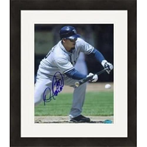 Autograph Warehouse 422075 Dioner Navarro Autographed 8 x 10 in. Photo Tampa Bay Devil Rays Matted & Framed