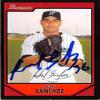 Autograph Warehouse 444352 University of Florida 2007 Topps Bowman 111 Anibal Sanchez Autographed Baseball Card view 1