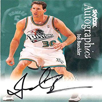 Autograph Warehouse 444448 Detroit Pistons 1999 Skybox 30 Jud Buechler Autographed Basketball Card