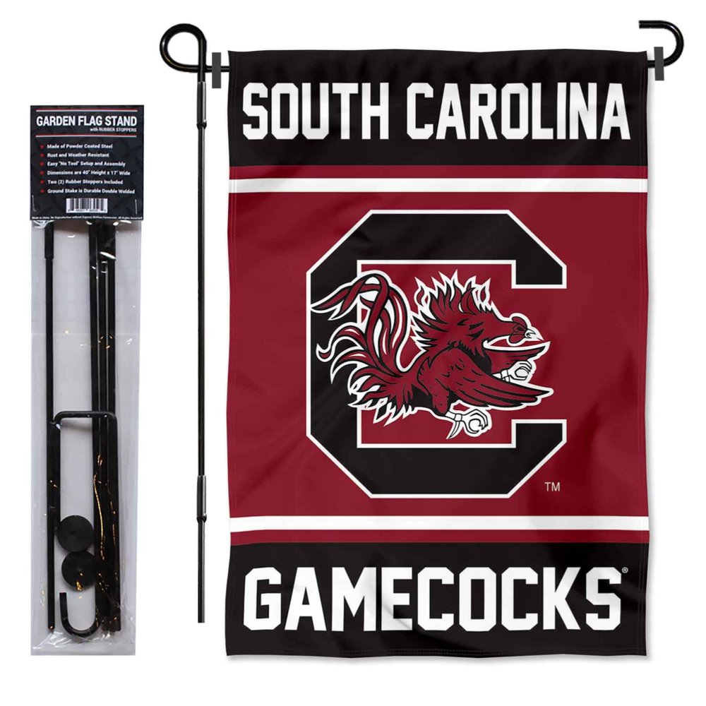 College Flags & Banners Co. USC Gamecocks Garden Flag and Pole Holder Set