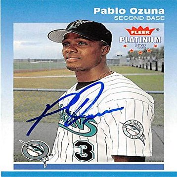 Autograph Warehouse 444142 University of Florida 2002 Fleer Platinum 155 Pablo Ozuna Autographed Baseball Card
