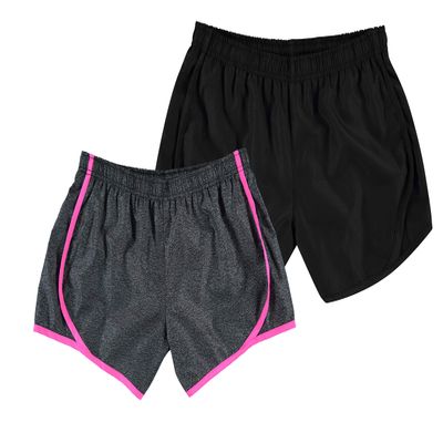 Cheetah Women's 2 Pack Woven Workout and Lounge Short Set - Womens Shorts for Summer, Yoga, Gym, Running - Grey/Black, Small