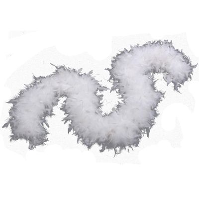 Fukang Feather Turkey Chandelle Feather Boa 72'' 100 Gram (White)