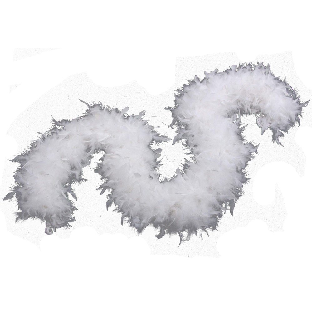 Fukang Feather Turkey Chandelle Feather Boa 72'' 100 Gram (White)