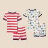 Amazon Essentials Boys' Snug-Fit Cotton Pajamas Sleepwear Sets, 4-Piece West Coast Shorts Set, 4T view 3
