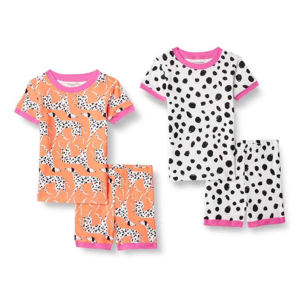 Amazon Essentials Unisex Kids' Snug-Fit Cotton Pajama Sleepwear Sets, Dalmation, 8