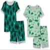 Amazon Essentials Boys' Snug-Fit Cotton Pajamas Sleepwear Sets, 4-Piece Happy Camper Shorts Set, XX-Large view 1