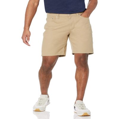 Amazon Essentials Men's Slim-Fit 9" Inseam Stretch 5-Pocket Shorts, Khaki Brown, 38