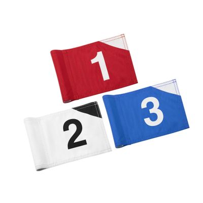 KINGTOP Numbered Golf Flag 8x6 Inch Premium Dual-layer 420D Nylon, Double Sided Printing, Tube Inserted Mini Practice Putting Green Flags for Yard, Mixed Color #1-3