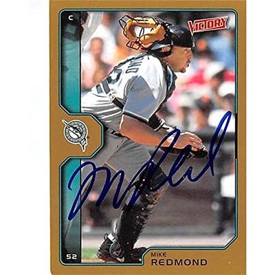 Autograph Warehouse 444388 University of Florida 2002 Upper Deck Victory 384 Gold Mike Redmond Autographed Baseball Card