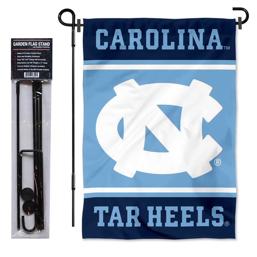 College Flags & Banners Co. North Carolina Tar Heels Garden Flag and Pole Holder Set