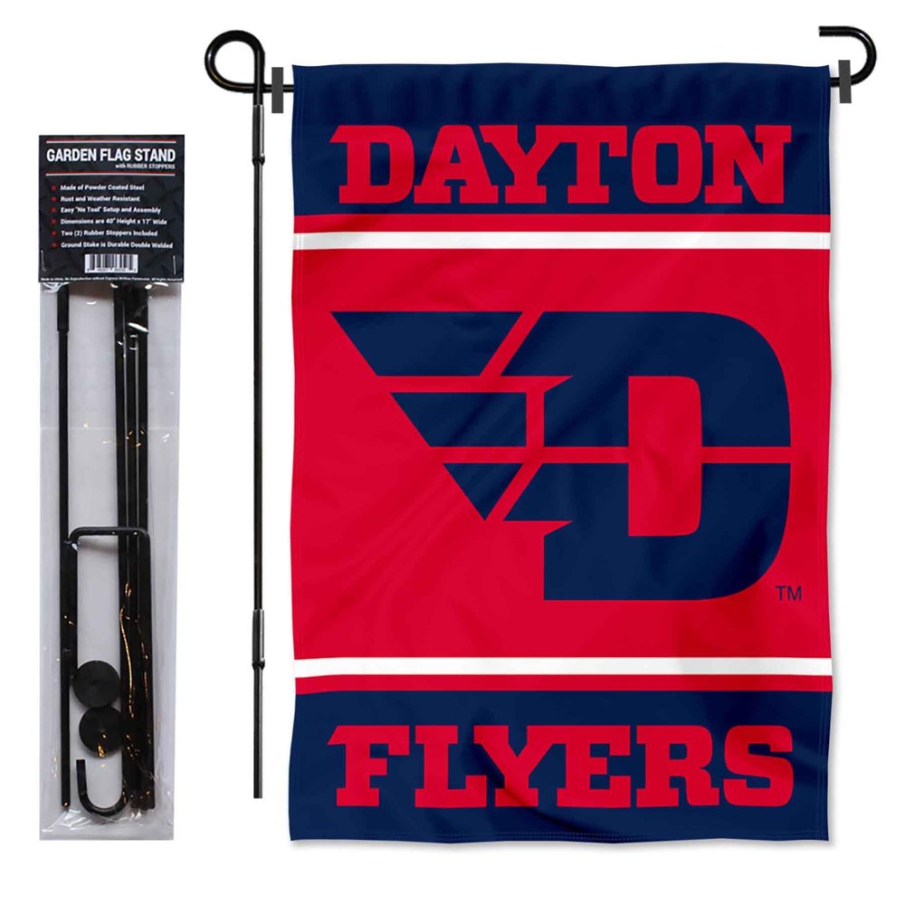 College Flags & Banners Co. Dayton Flyers Garden Flag and Flag Stand Pole Holder Set
