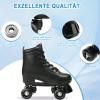 Jessie Leather Roller Skates - Women's & Men's Adjustable Four-Wheel Premium Roller Skates - Black Wheels, Size 7.5 view 4