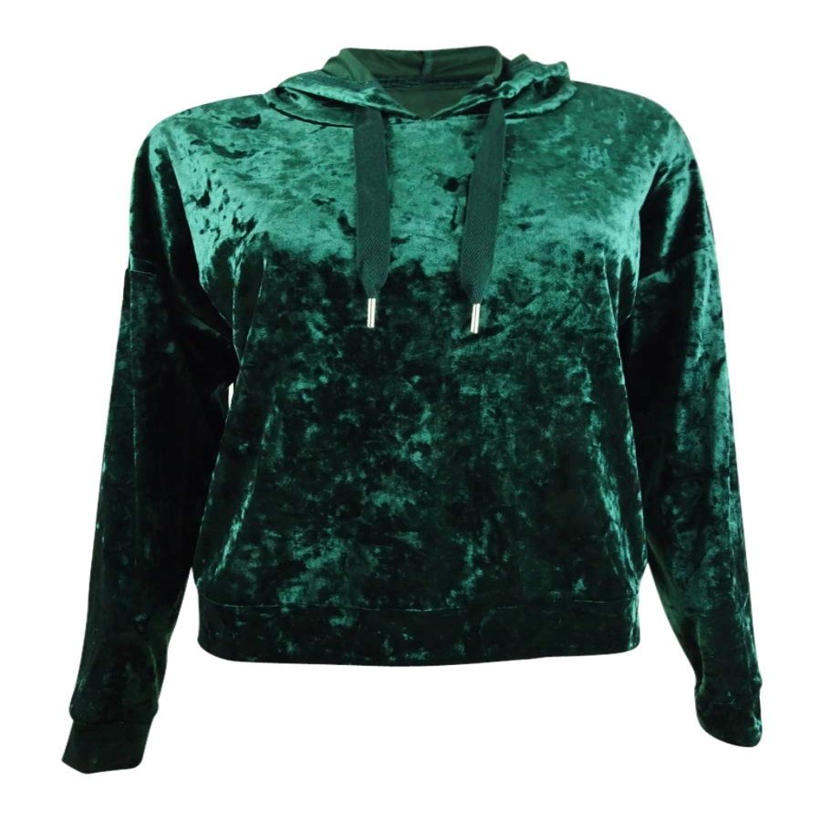 Alfani Women's Velvet Sleep Hoodie (XS, Pine Velvet)