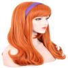 karlery Adult Women Long Curly Orange Bangs Wig Halloween Cosplay Costume Party Wig (Free Purple Headband and Wig Cap) view 3