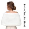 Aularso Womens Faux Fur Shawl and Wraps Bridal Fur Stole Ribbon Fur Cape Soft Faux Shawl for Bride and Bridesmaids (White) view 3