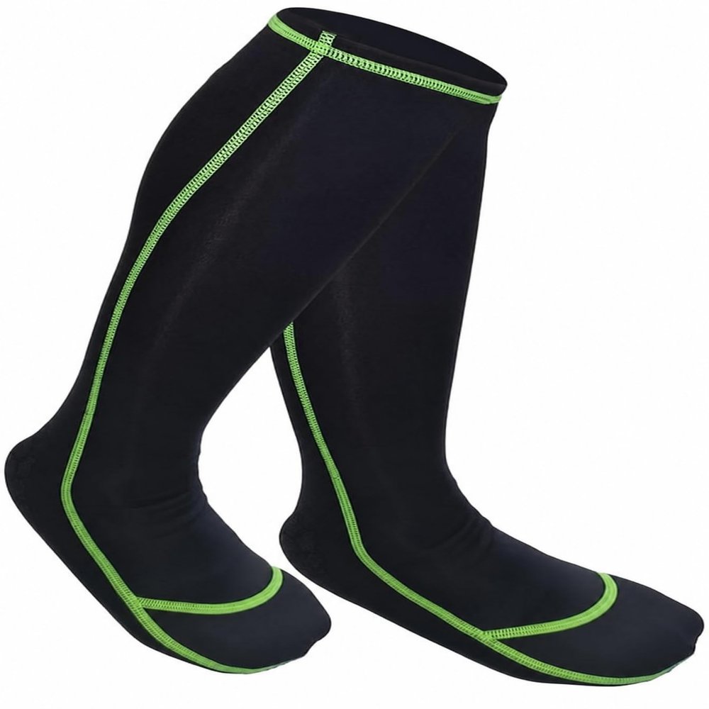 Riverruns Wading Socks, Nylon Fishing Wader Socks for Men and Women Outdoor Fishing, Surfing, Wakeboarding (Black,XL)