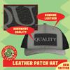 #Bologna - Leather Hashtag Black Patch Engraved Trucker Hat, Grey-Steel, One Size view 4