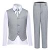 Lycody Toddler Suit for Boys Tuxedo Suit for Wedding Gray Kids Vest and Pants Sets Dress Outfit Size 4 view 1