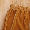 Qiylii Kids Baby Girl Velvet Bell-Bottoms Pants Fall Ruffle Flare Pant Trousers Leggings Toddler Clothes (Yellow, 4-5T) view 4