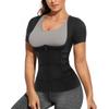 Eleady Women Waist Trainer Corset Trimmer Belt Neoprene Sauna Sweat Suit Zipper Body Shaper with Adjustable Workout Tank Tops (Black, Medium) view 1
