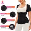 Eleady Women Waist Trainer Corset Trimmer Belt Neoprene Sauna Sweat Suit Zipper Body Shaper with Adjustable Workout Tank Tops (Black, Medium) view 4