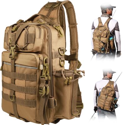 BLISSWILL Fishing Backpack Outdoor Tackle Bag Large Tackle Bag Water-Resistant Fish pack with Rod Holder Shoulder Backpack Fishing Gifts for men
