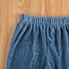Qiylii Kids Baby Girl Velvet Bell-Bottoms Pants Fall Ruffle Flare Pant Trousers Leggings Toddler Clothes (Blue, 2-3T) view 4