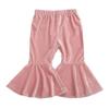 Qiylii Kids Baby Girl Velvet Bell-Bottoms Pants Fall Ruffle Flare Pant Trousers Leggings Toddler Clothes (Pink, 2-3T) view 1