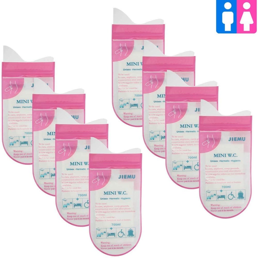 Aquaflosser Disposable Urine Bags, Disposable Urinals Vomit Bags for Travel Urinal Toilet Traffic Jam Emergency Portable Toilet Bee Bag for Men Women Kids Children Patient (Pee Bags x 8 pcs)