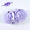 Baby Girls Tutu Bloomers Diaper Cover Cotton Tulle Bloomers and Headband Set Purple 1-2 Years view 4