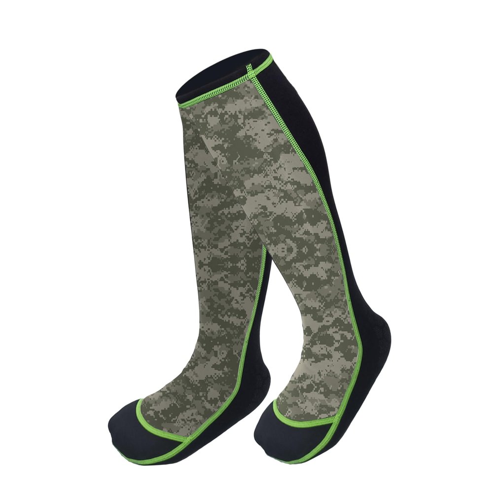 Riverruns Wading Socks, Neoprene Wet-suit Wader socks for Men and Women Outdoor Fishing, Surfing, Wakeboarding (CamoGreen,3XL)