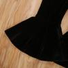 Qiylii Kids Baby Girl Velvet Bell-Bottoms Pants Fall Ruffle Flare Pant Trousers Leggings Toddler Clothes (Black, 4-5T) view 2