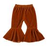 Qiylii Kids Baby Girl Velvet Bell-Bottoms Pants Fall Ruffle Flare Pant Trousers Leggings Toddler Clothes (Orange, 4-5T) view 1