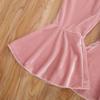 Qiylii Kids Baby Girl Velvet Bell-Bottoms Pants Fall Ruffle Flare Pant Trousers Leggings Toddler Clothes (Pink, 6-12 Months) view 2