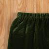 Qiylii Kids Baby Girl Velvet Bell-Bottoms Pants Fall Ruffle Flare Pant Trousers Leggings Toddler Clothes (Army Green, 2-3T) view 4
