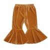 Qiylii Kids Baby Girl Velvet Bell-Bottoms Pants Fall Ruffle Flare Pant Trousers Leggings Toddler Clothes (Yellow, 12-18 Months) view 1