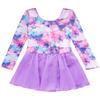 EQSJIU Long Sleeve Dance Leotard for Girls Sparkly Snowflake Ballet Dress Toddler Tutu Skirted Leotard Outfits for Girls, 9-10 Years, Long Sleeve-Unicorn Tail view 1