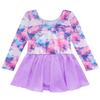 EQSJIU Long Sleeve Dance Leotard for Girls Sparkly Snowflake Ballet Dress Toddler Tutu Skirted Leotard Outfits for Girls, 9-10 Years, Long Sleeve-Unicorn Tail view 2