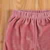 Qiylii Kids Baby Girl Velvet Bell-Bottoms Pants Fall Ruffle Flare Pant Trousers Leggings Toddler Clothes (Rose Pink, 2-3T) view 2