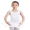 QinCiao Child Girls Sleeveless Cotton Tulle Ballet Dress School Leotard Tutu Skirt Ballerina Dance wear Outfit Costume Ivory 10-12 view 3