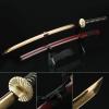 Zhmyyxgs Sword Handmade Gold Blade Sunflower Tsuba Katana Samurai Swords with Red Scabbard view 1