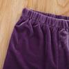 Kids Baby Girl Velvet Bell-Bottoms Pants Fall Ruffle Flare Pant Trousers Leggings Toddler Clothes (Purple, 2-3T) view 4