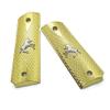 Custom Colt 1911 Grips Full Size Gold Plated W Nickel Rampant Grips 45/38 Super Commander view 1