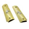 Custom Colt 1911 Grips Full Size Gold Plated W Nickel Rampant Grips 45/38 Super Commander view 2