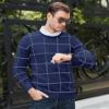MAGNIVIT Men's Basic Designed Knitted Sweaters Cotton Soft Crewneck Fall Winter Sweaters Blue view 2
